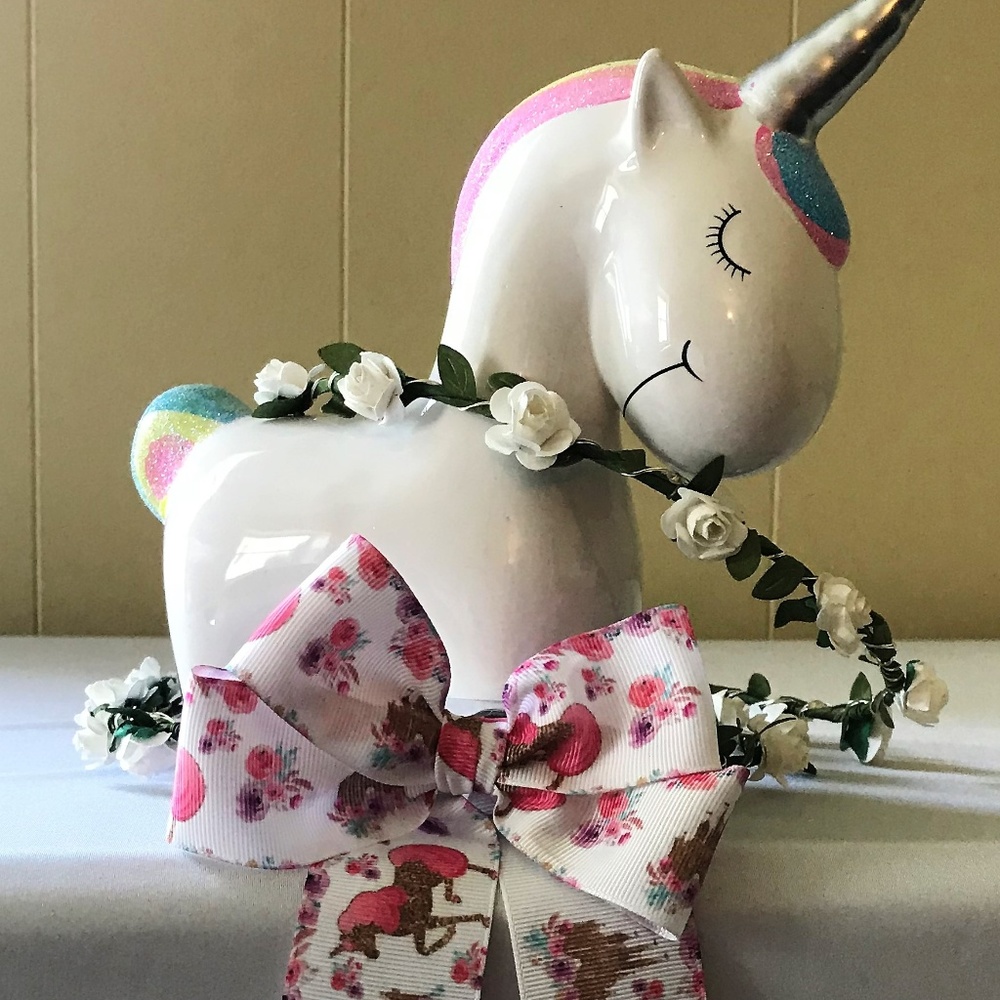 LED Head Wreath w/Unicorn Princess Ribbon